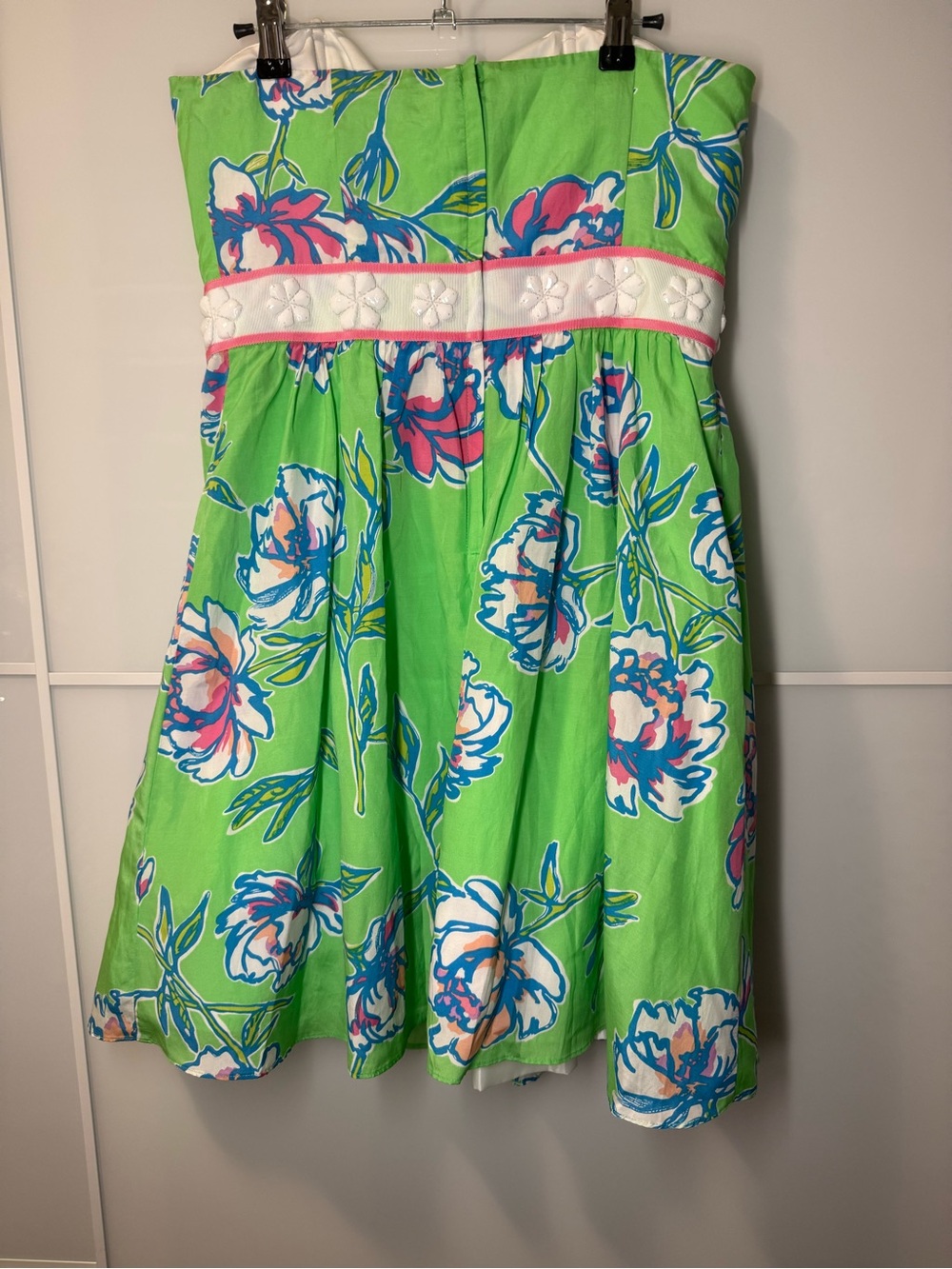 Lilly Pulitzer Strapless Langley Fluorescent Green Floral Dress - Picture 5 of 7